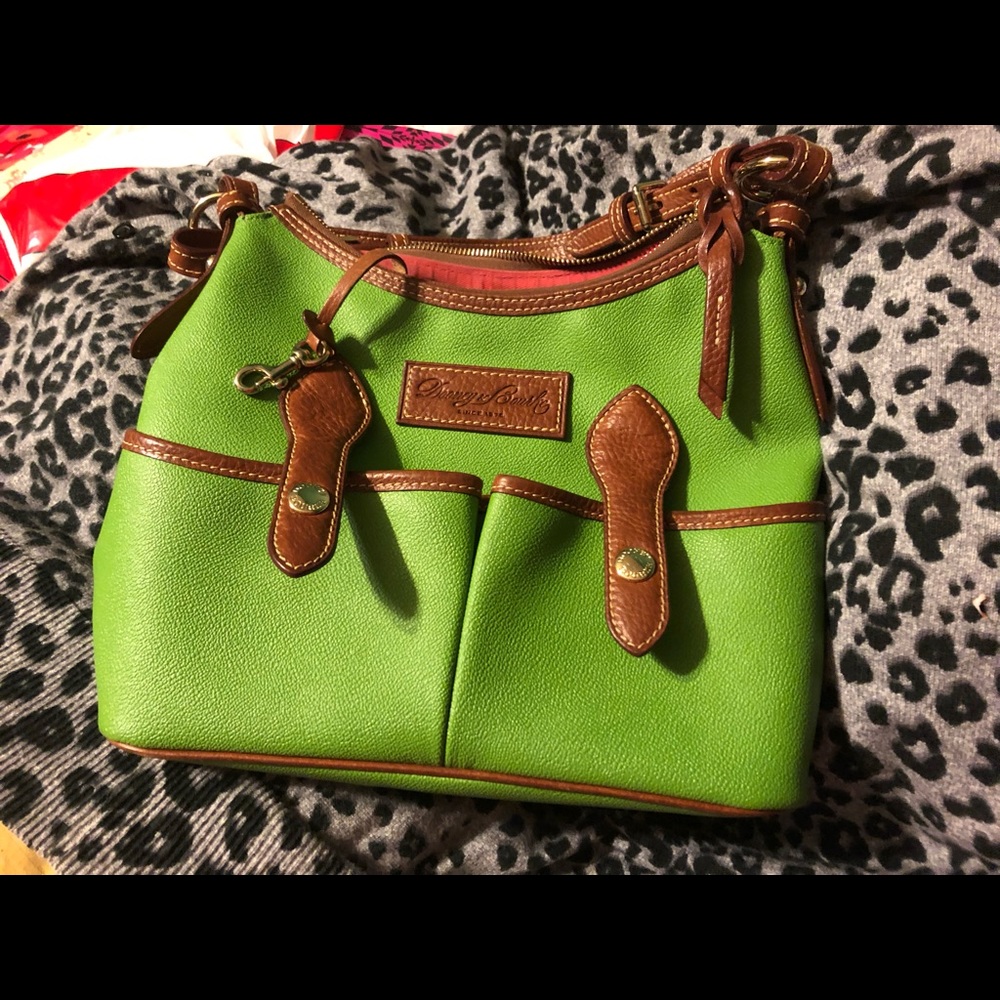 Green leather purse